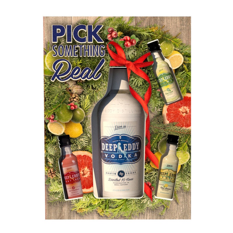 DEEP EDDY VODKA 70 W/ 1-50ML EACH LEMON 80, RUBY RED 80 & LIME 80 750ML 750ML