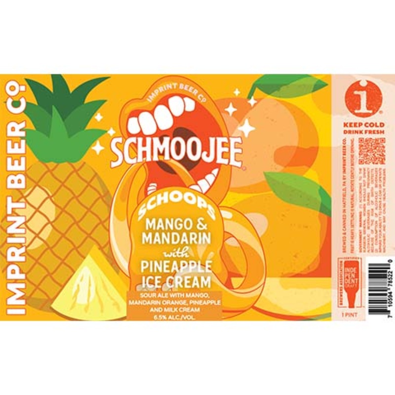 Imprint Schmoojee Shcoops Mango Mandarin With Pineapple Ice Cream Sour 16OZ SINGLE CAN