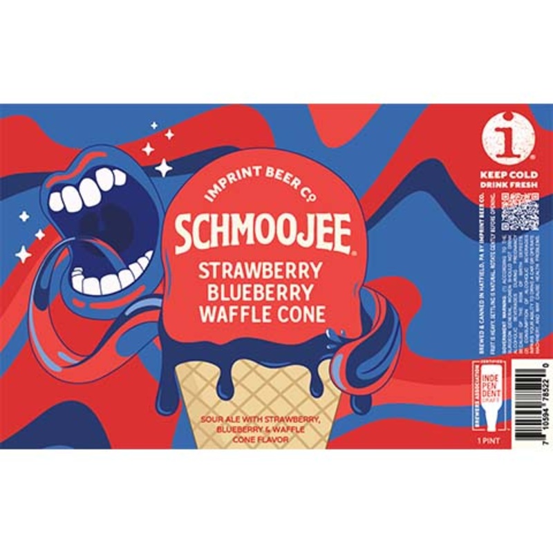 Imprint Schmoojee Strawberry Blueberry Waffle Cone Sour Ale 16OZ SINGLE CAN