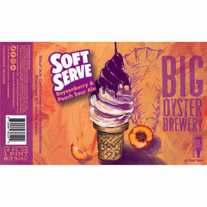 Big Oyster Soft Serve Boysenberry & Peach Sour Ale 16OZ SINGLE CAN