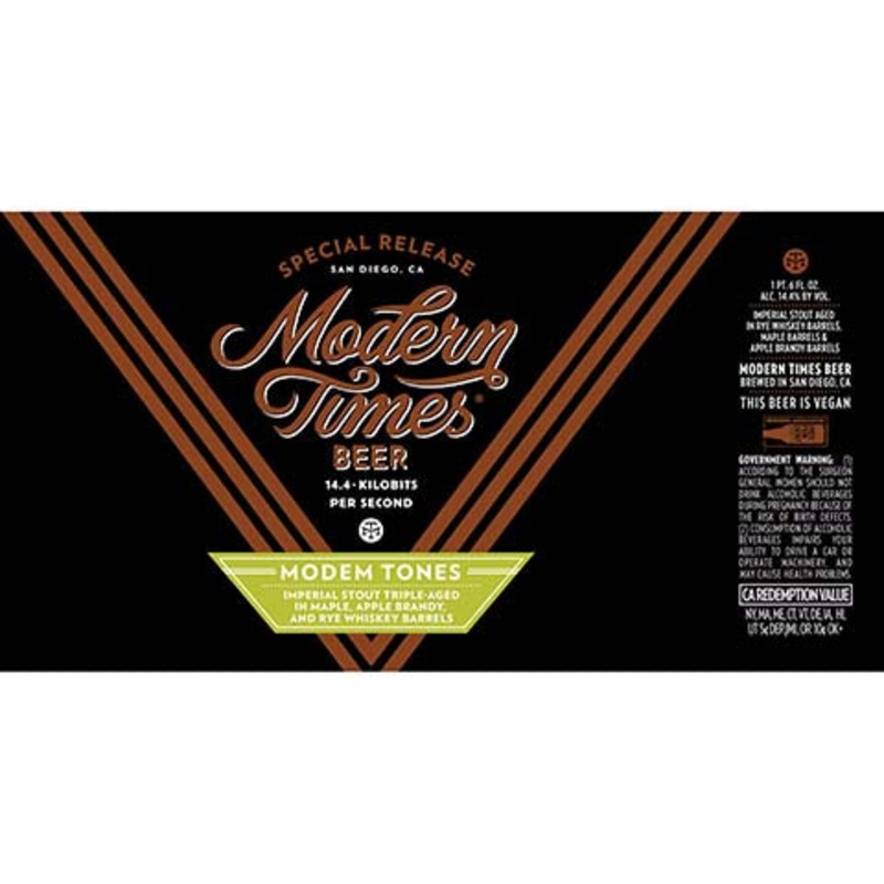 Modern Times Modem Tones Brandy and Rye Whiskey Barrels Imperial Stout 22OZ SINGLE CAN