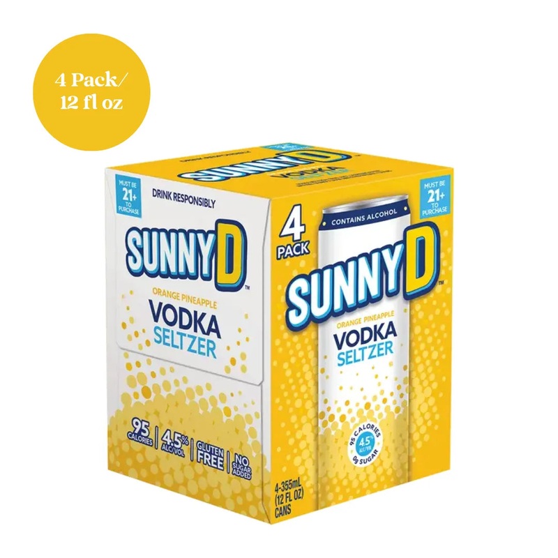 Sunny D Orange Pineapple Vodka Seltzer Hard Seltzer 4pk 12 fl oz Cans