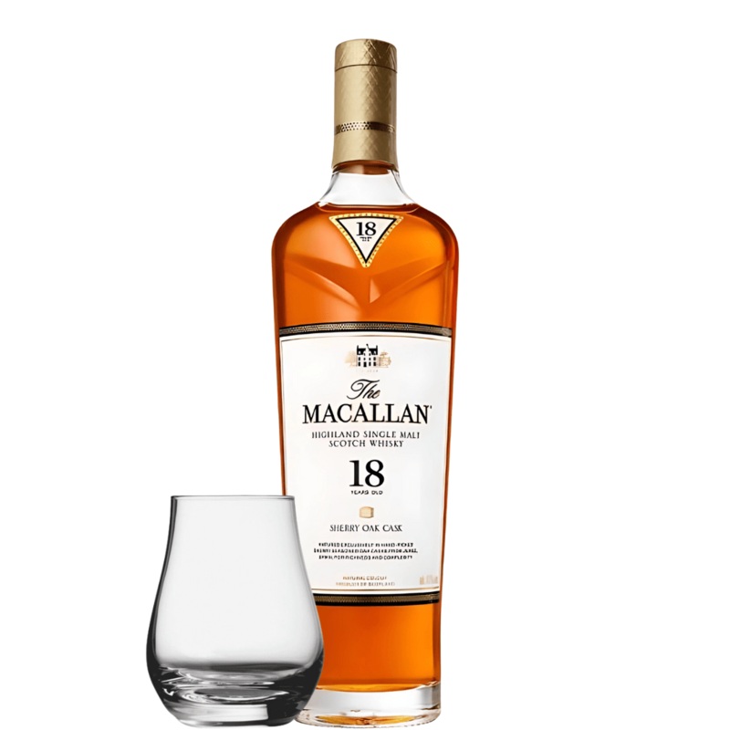 The Macallan 18 Year Old Sherry Oak with Spey Dram Glass