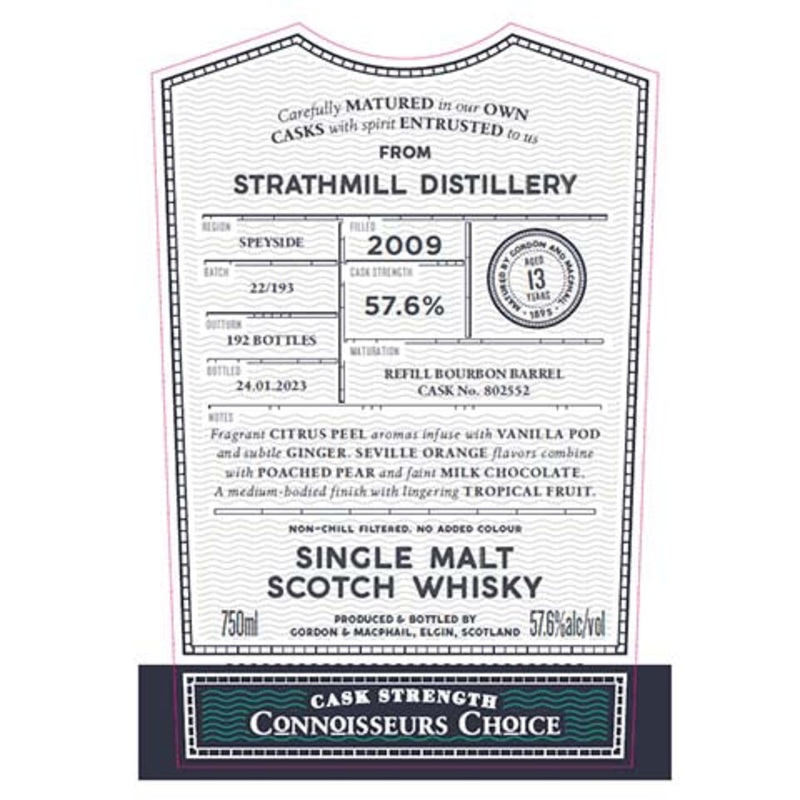 Gordon & Macphail Strathmill Distillery Single Malt Scotch Whisky 750ML BTL