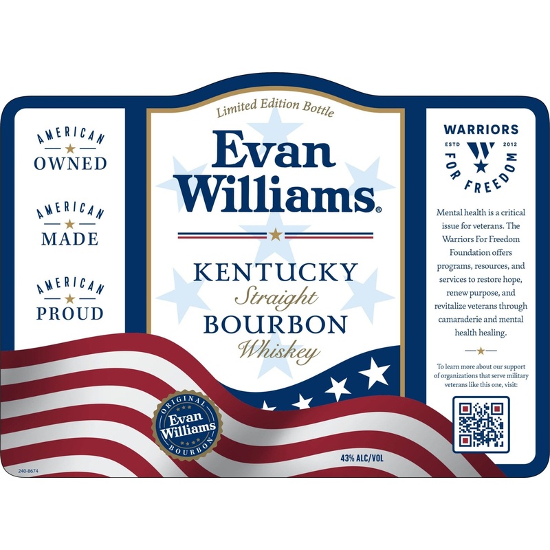 Evan Williams Kentucky Straight Bourbon Whiskey Warriors for Freedom Limited Edition
