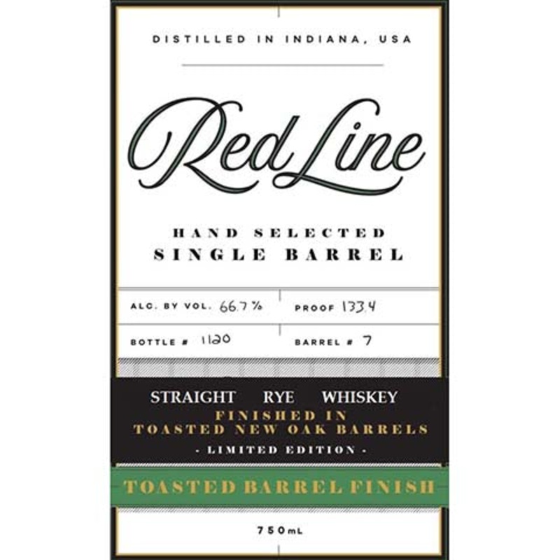 Red Line Toasted Barrel Finish Straight Rye Whiskey 750ML BTL