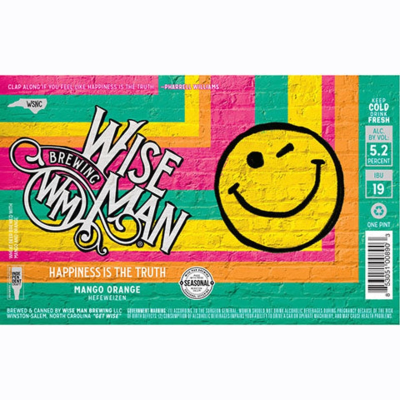 Wise Man Happiness Is The Truth Mango Orange Hefeweizen 16OZ SINGLE CAN