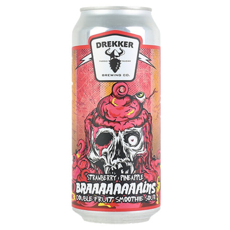 Drekker Strawberry Pineapple Braaaaaaaains Double Fruit Smoothie Sour 16OZ SINGLE CAN