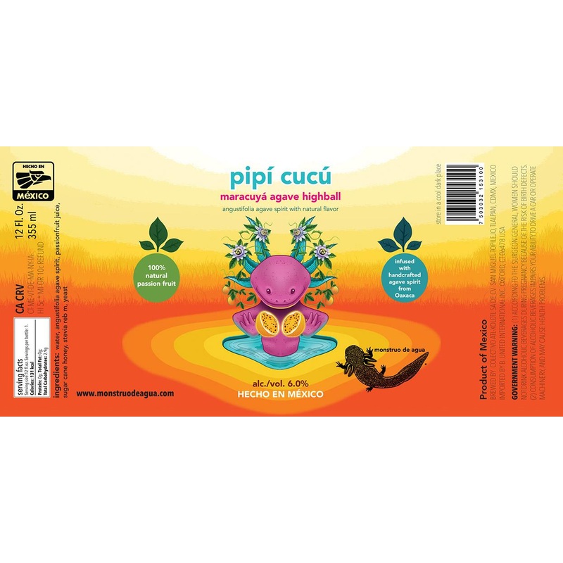 MONSTRUO DE AGUA PIPI CUCU MEZCAL MARACUYA HIGHBALL 12 oz