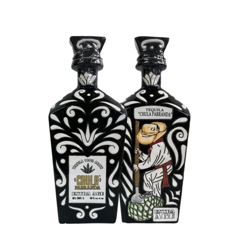 Chula Parranda Aejo Tequila 1L (Black Bottle) Black Jimador