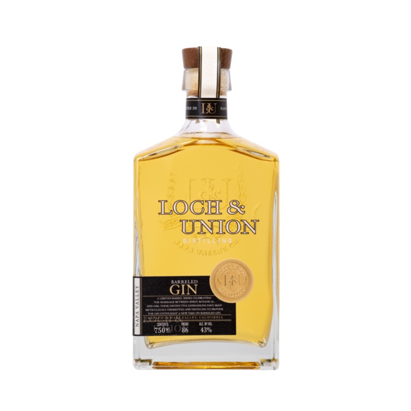 LOCH & UNION DISTILLING BARREL AGED GIN EX CHARDONNAY BARREL TYPE 86 750ML 750ML