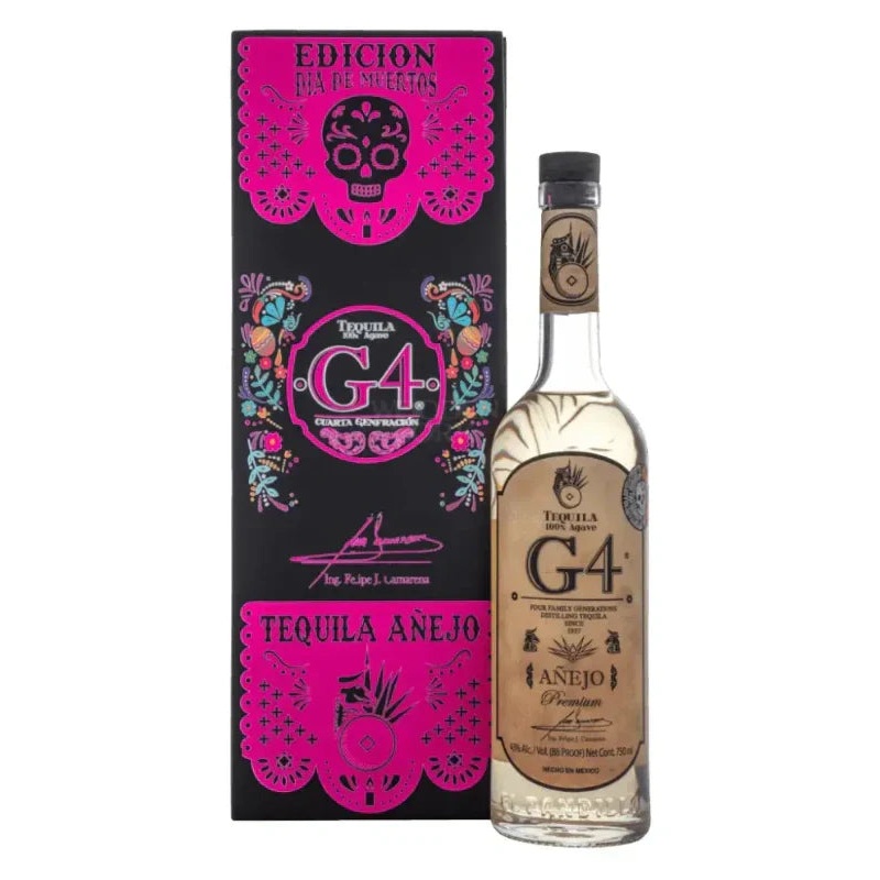 G4 Tequila Aejo de Madera Da de Muertos 2025 Edition Pink