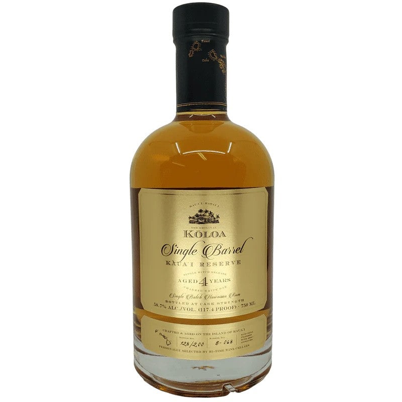 Kloa Kaua’i 4 Year Old Single Barrel Reserve Rum 750ML BTL