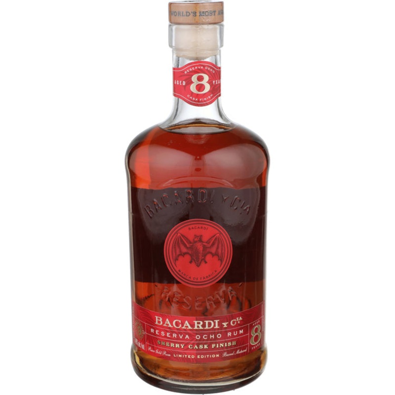 Bacardi Aged Rum Reserva Ocho Rum Sherry Cask Finish 8 Yr 80 750ML 750ML