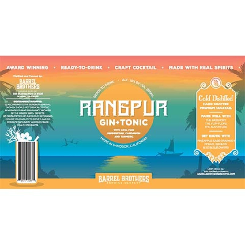 Barrel Brothers Rangpur Gin+Tonic 12OZ SINGLE CAN