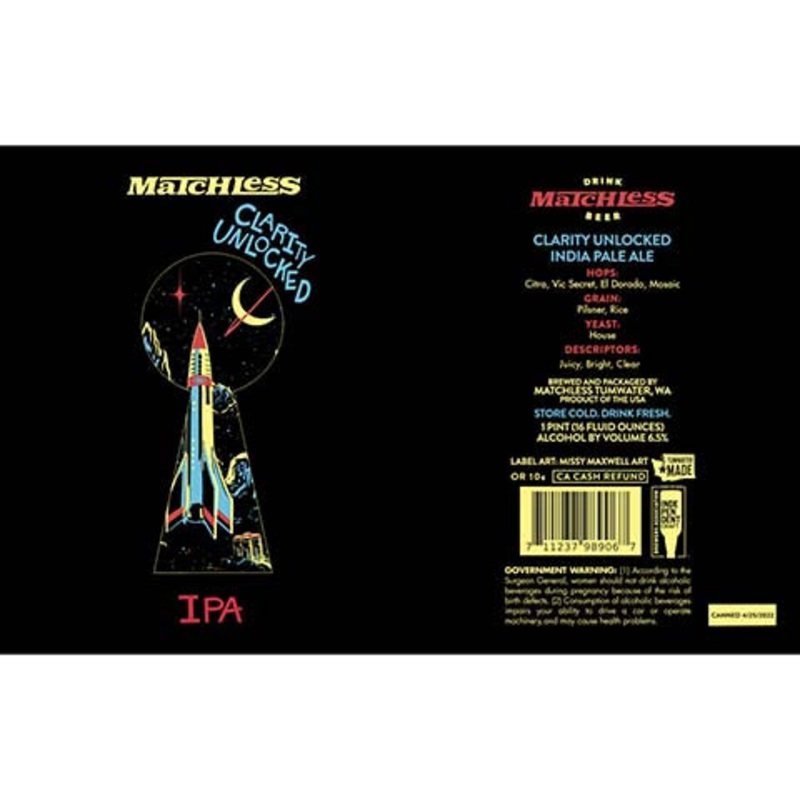 Matchless Clarity Unlocked IPA 16OZ SINGLE CAN