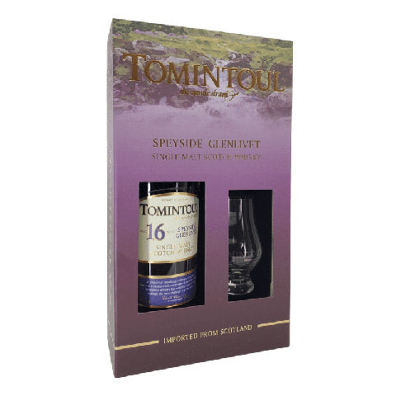 Tomintoul 16 Year Old Speyside Single Malt Scotch Whisky w/ Glass Gift Set 750ML BTL