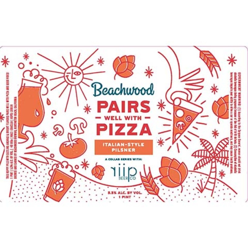 Beachwood Pairs Well with Pizza Pilsner 16OZ SINGLE CAN
