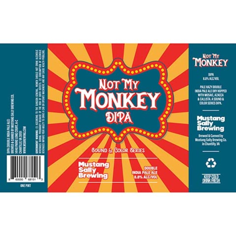 Mustang Sally Not My Monkey DIPA 16OZ SINGLE CAN