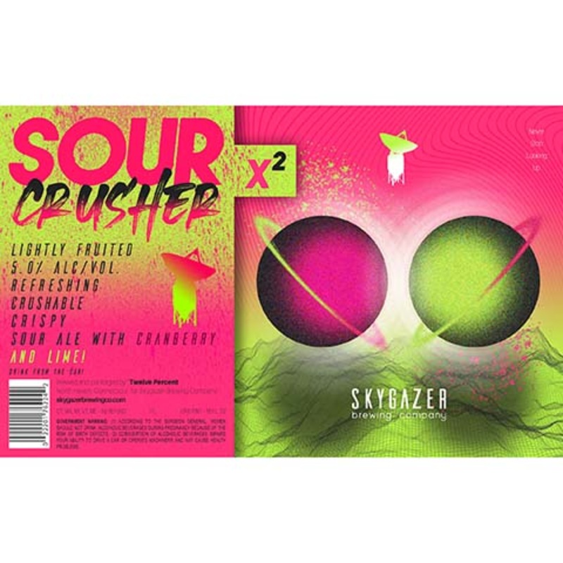 Skygazer Sour Crusher x2 Cranberry and Lime Sour Ale 16OZ SINGLE CAN