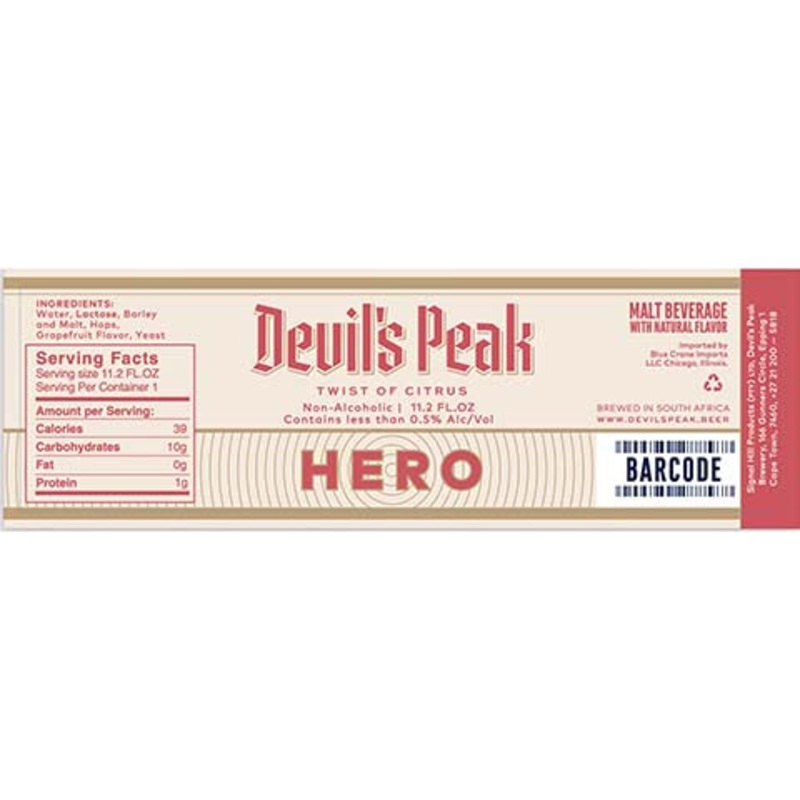 Devil’s Peak Hero (Non-Alcoholic) 11.2OZ SINGLE CAN