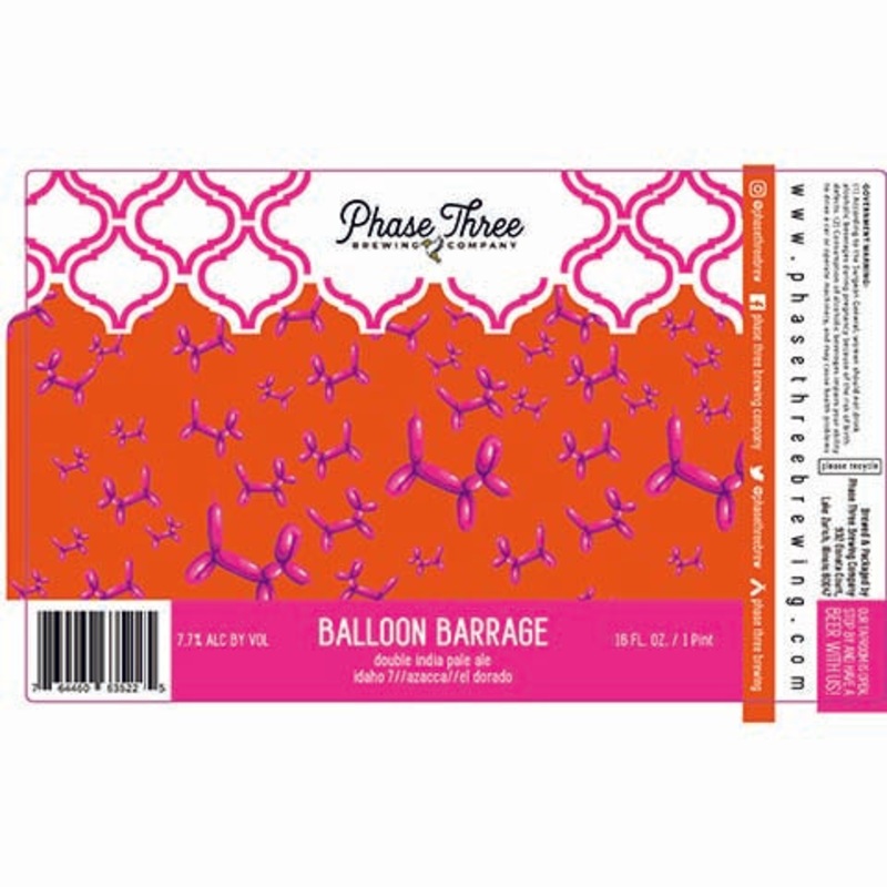 Phase Three Balloon Barrage DIPA 16OZ SINGLE CAN