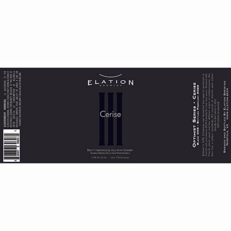Elation Cerise Brett Farmhouse Ale 22OZ SINGLE BTL