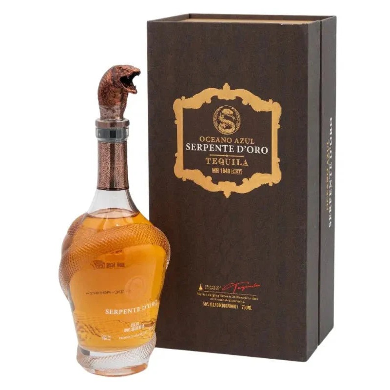 Oceano Azul Serpente D’Oro Tequila Aejo 750mL
