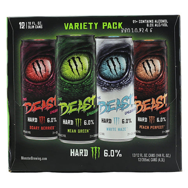 Monster The Beast Unleashed  Variety Pack Hard Selzer 12PK 12OZ CAN