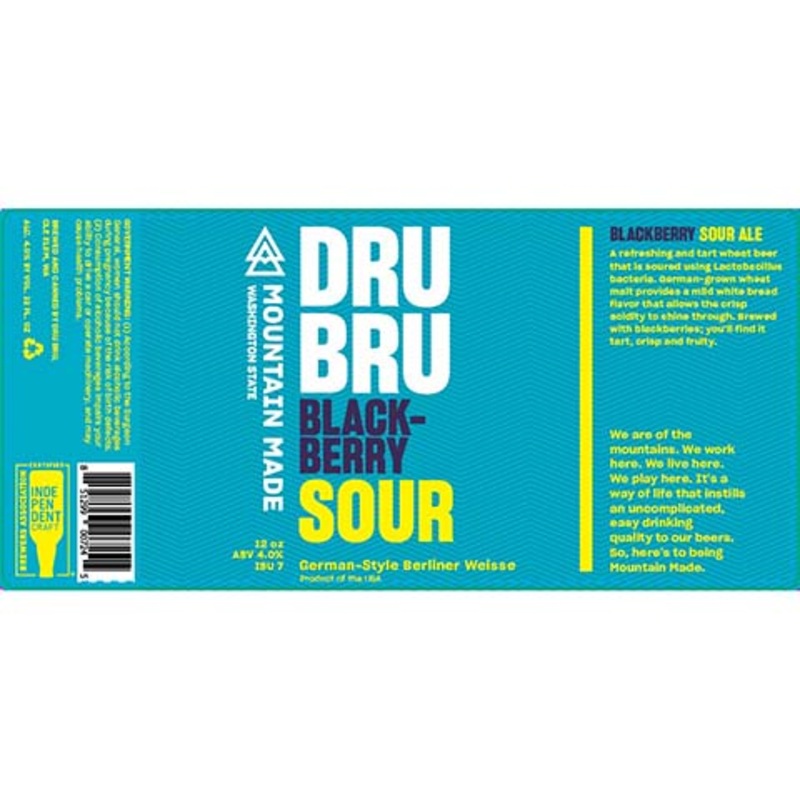 Dru Bru Blackberry Sour German Berliner Weisse Ale 12OZ SINGLE CAN