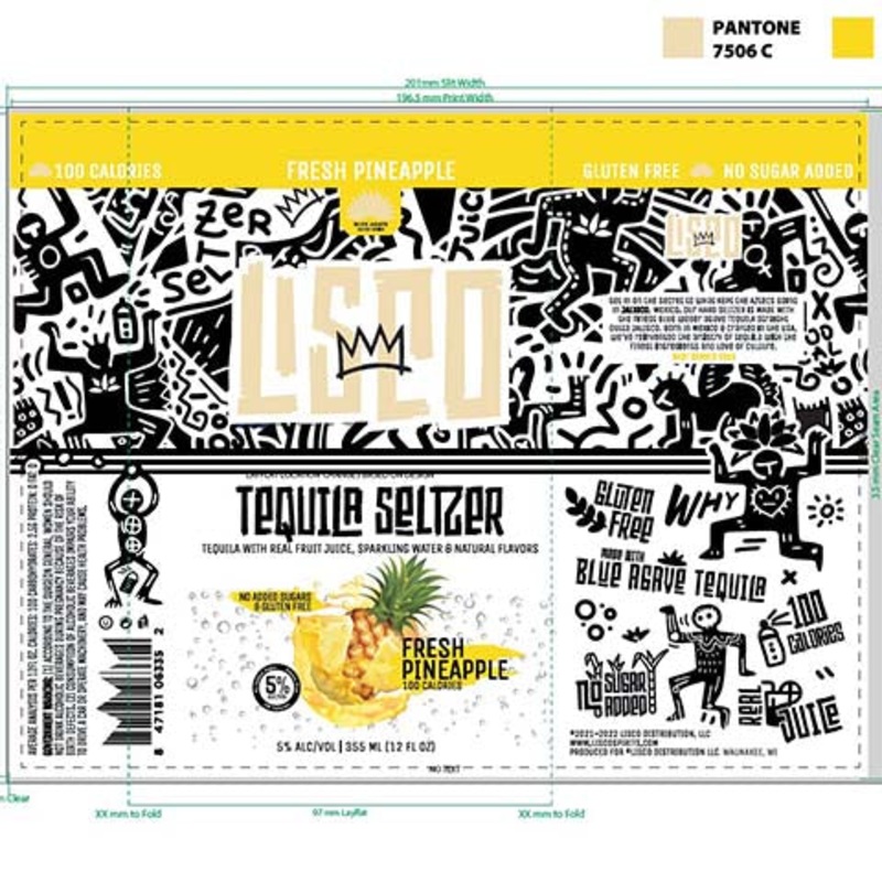 Lisco Fresh Pineapple Tequila Seltzer 12OZ SINGLE CAN