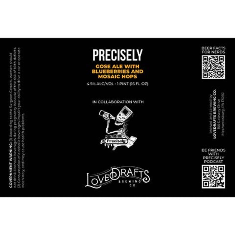 Lovedrafts Precisely Gose Ale 16OZ SINGLE CAN