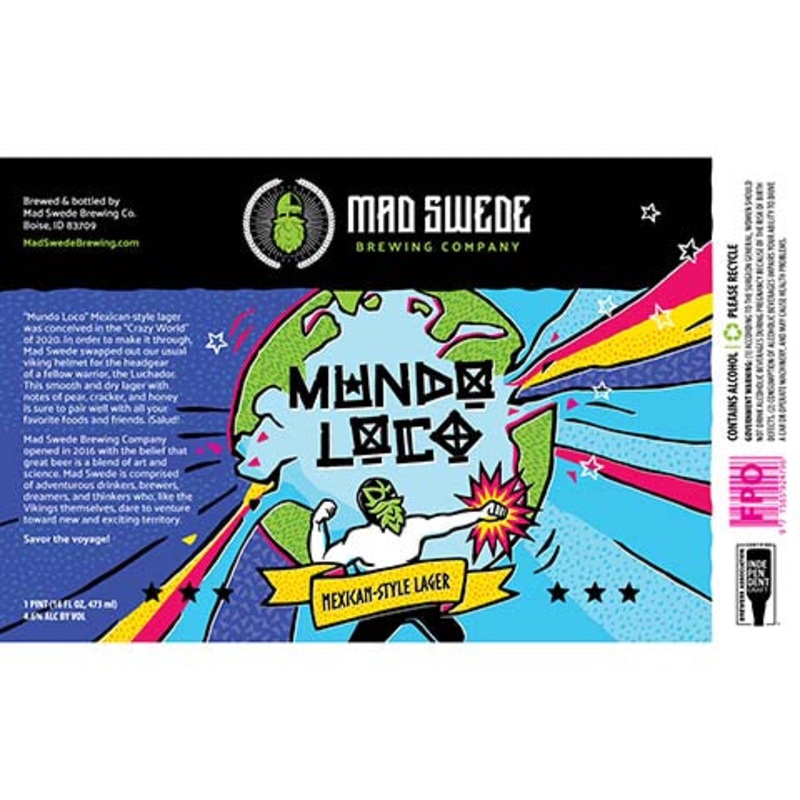 Mad Swede Mundo Loco Mexican Lager 16OZ SINGLE CAN