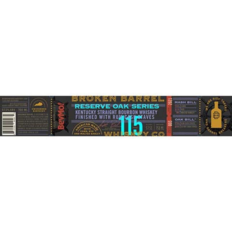 Broken Barrel Rum Cask Staves Kentucky Straight Bourbon Whiskey 750ML BTL