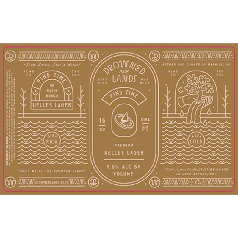 Drowned Lands Find Time Helles Lager 16OZ SINGLE CAN