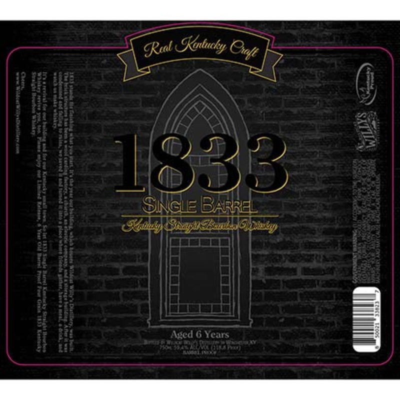 Wildcat Willy’s 1833 Straight Bourbon Whiskey 750ML BTL