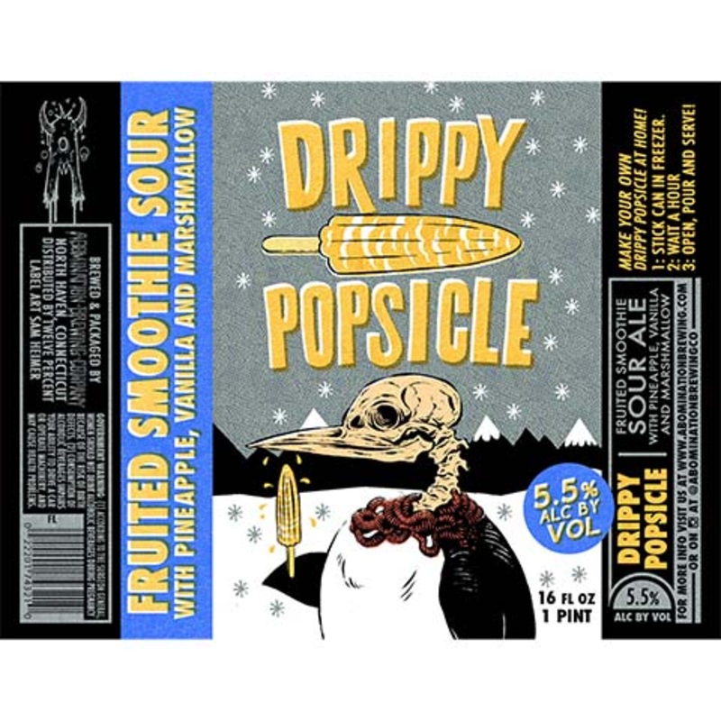 Abomination Drippy Popsicle Fruited Smoothie Sour (Pineapple, Vanilla, & Marshmallow) 16OZ SINGLE CAN