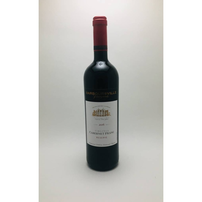 BARBOURSVILLE VINEYARDS CABERNET FRANC RESERVE VIRGINIA 2020 750ML 750ML