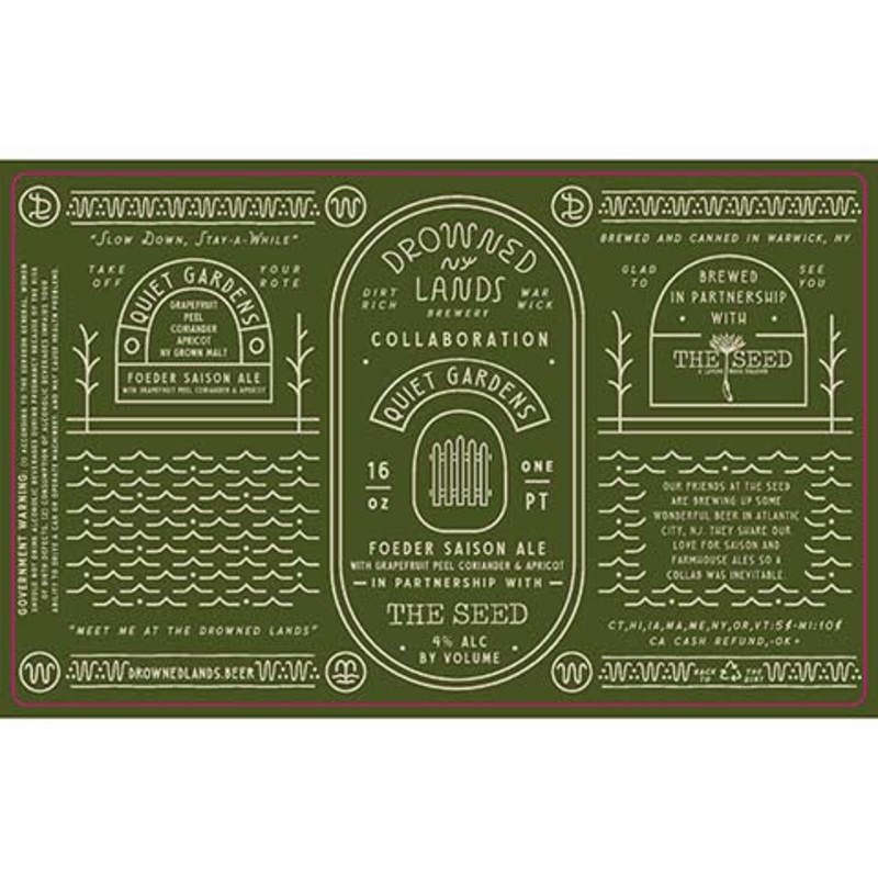 Drowned Lands Quiet Gardens Foeder Saison Ale 16OZ SINGLE CAN
