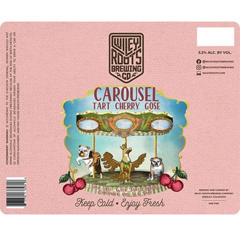 Wiley Roots Carousel Tart Cherry Gose Sour Ale 16OZ SINGLE CAN